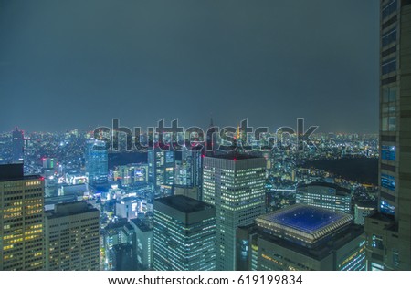 View from the Tokyo Metropolitan Building at night