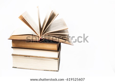 Open book on white background. The concept of education.