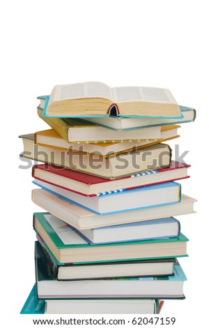 Books on isolated white
