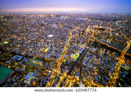 Night view of Tokyo from Sky Tree