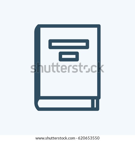 Vector book icon cover in line art style