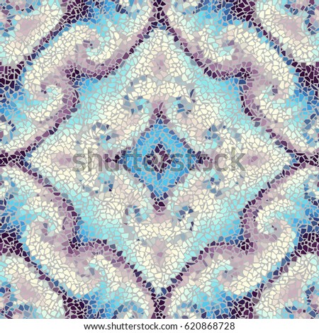 Seamless background. Decorative symmetric mosaic pattern.