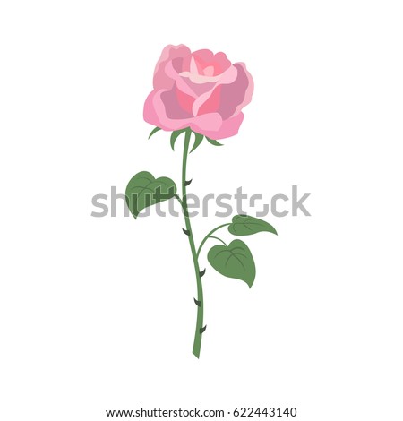 Rose icon on the white background for your design. Vector illustration.