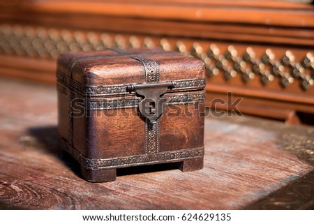 Small dower chest, retro vintage style. Closed