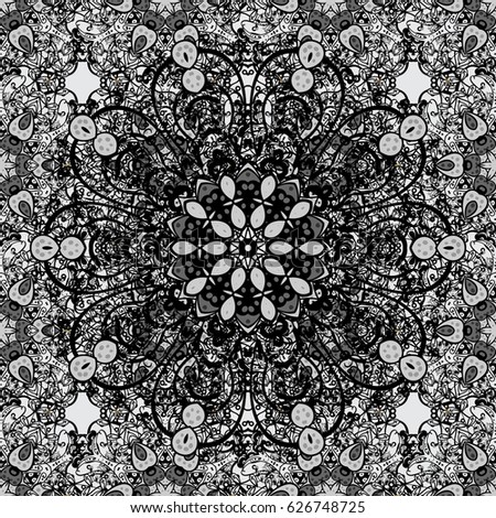 Hand drawn zentangle floral background for coloring page. Seamless.