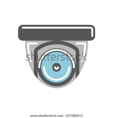 Isolated CCTV camera on white background. Concept of safety, guardiance, security and observing.