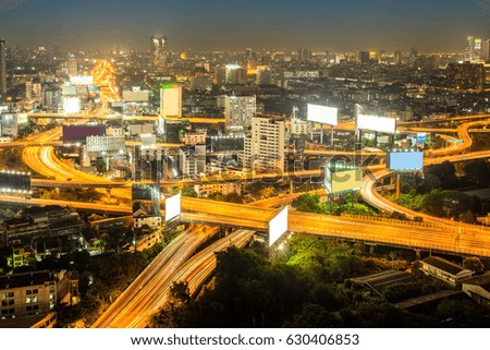 Cityscape of Bangkok city at night  , Thailand .
