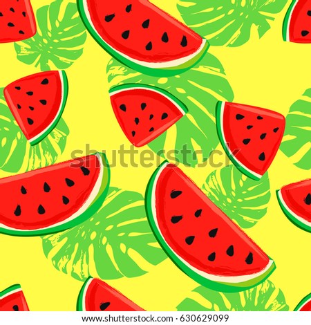 watermelon pattern seamless vector illustration 