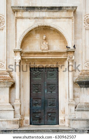 Historical metal church door