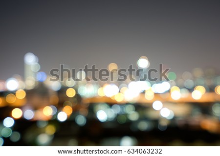 Bokeh city night background of Bangkok ,Thailand