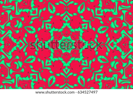 Modern floral ornament. Creative mandala. Color Raster illustration. For Wallpaper, print, fashion. Carpet designs patterns Persian relief Decoration of art glass in an Oriental style