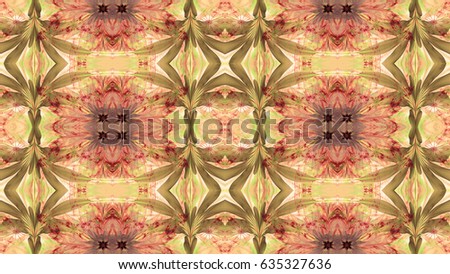 Abstract seamless background with twisted large exotic looking flowers and stars in a grid connected by leaves, ideal for any kind of fabric,print or any other creative use, in sepia pastel colors