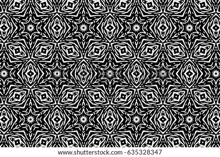 Ornament with elements of black and white colors. S
