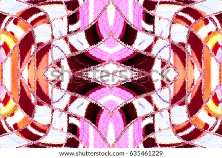 Colorful symmetrical horizontal pattern for textile, ceramic tiles and design