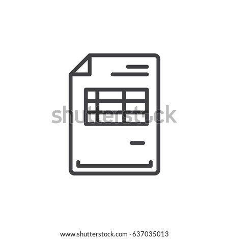 Invoice document line icon, outline vector sign, linear style pictogram isolated on white. Symbol, logo illustration. Editable stroke. Pixel perfect