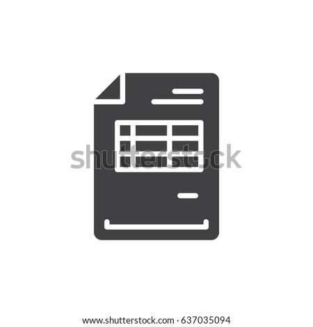 Invoice document icon vector, filled flat sign, solid pictogram isolated on white. Symbol, logo illustration. Pixel perfect