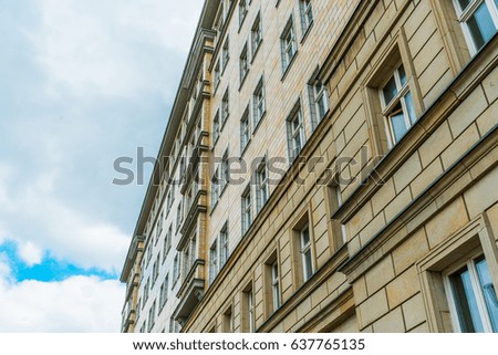 big and majestic facade of apartment house at berlin