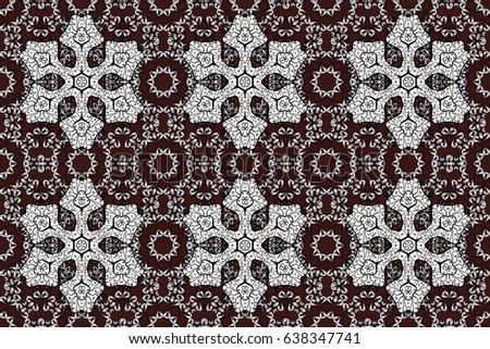 Seamless classic raster brown and white pattern. Traditional orient ornament. Classic vintage background.