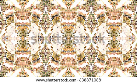 Mosaic colorful horizontal pattern for textile, design and backgrounds