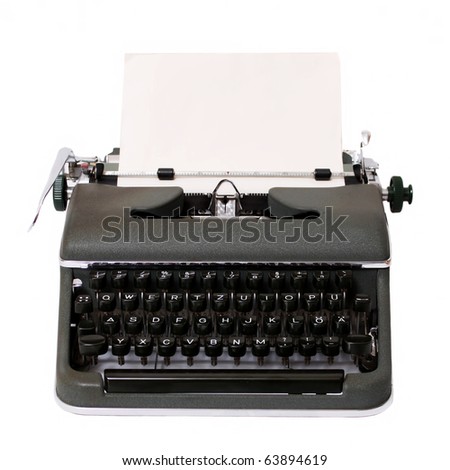 typewriter isolated on white