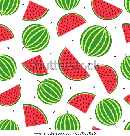 The Watermelons seamless pattern. Colorful vector illustration.