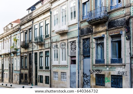 Street view of old town Porto, Portugal, Europe