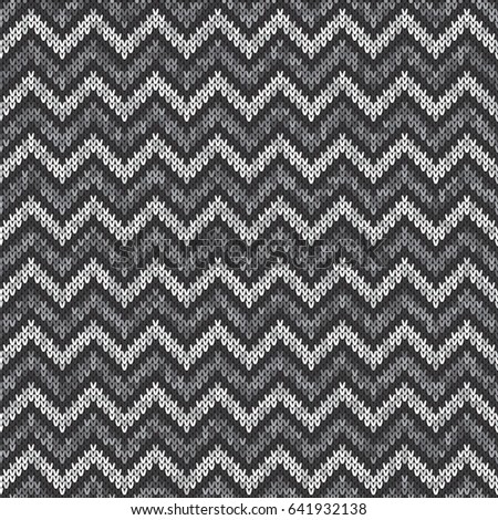 Chevron Abstract Knitted Pattern. Vector Seamless Knitting Wool Sweater Design