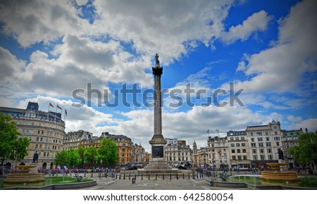 Trafalgar Square in London, UK