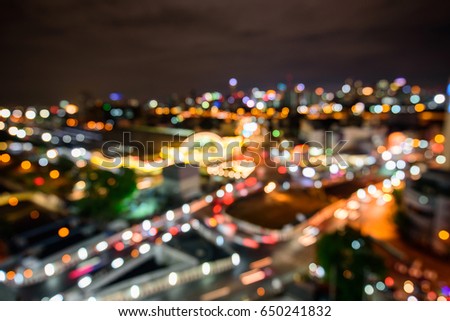 Blur light of city and car / background blur light of city