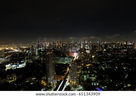 View at Rooftop Thailand at night