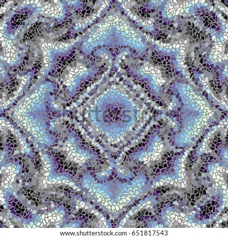 Seamless background pattern. Decorative symmetric mosaic pattern.