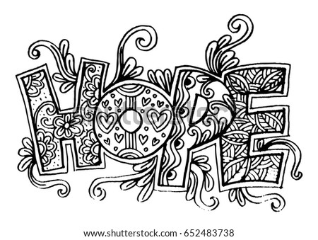 Word hope zentangle stylized
