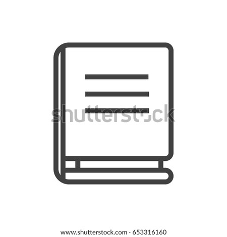 Isolted Textbook Outline Symbol On Clean Background. Vector Encyclopedia Element In Trendy Style.