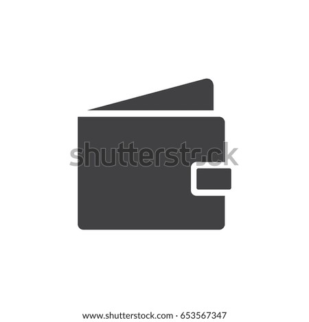 Wallet icon in black on a white background. Vector illustration