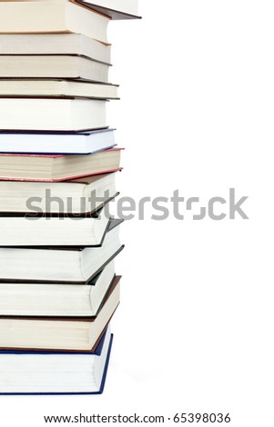 books stack isolated on the white
