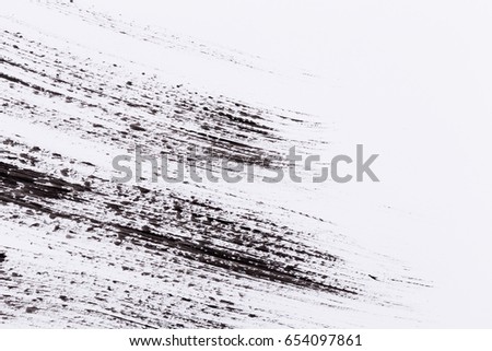 Black paint isolated on white paper background
