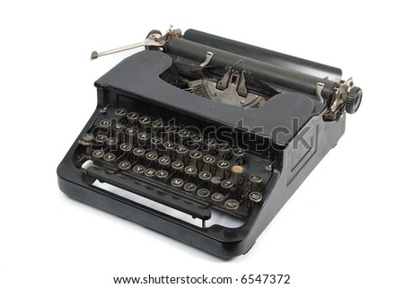 Old easily portable metal typewriter