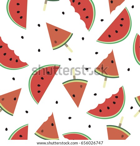 Wallpaper with watermelons.vector illustration
