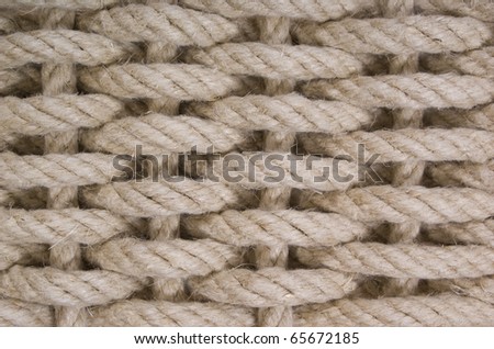 intertwine brown natural rope as background