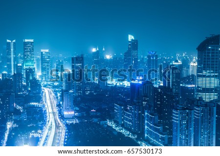 Shanghai Yan'an Elevated Road at night