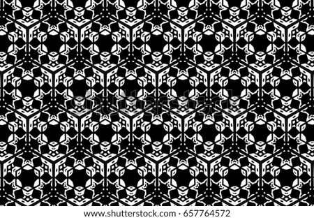 Ornament with elements of black and white colors. C