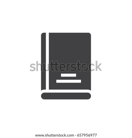 Book icon in black on a white background. Vector illustration