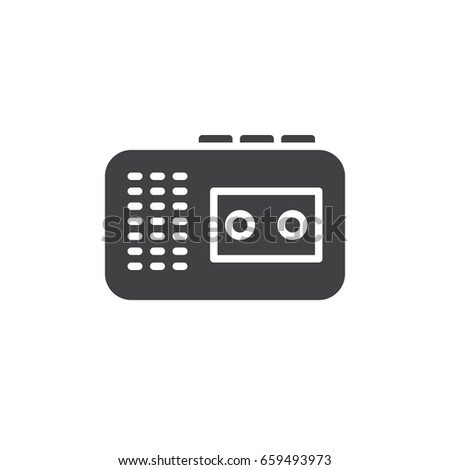 Audio tape recorder icon vector, filled flat sign, solid pictogram isolated on white. Symbol, logo illustration. Pixel perfect