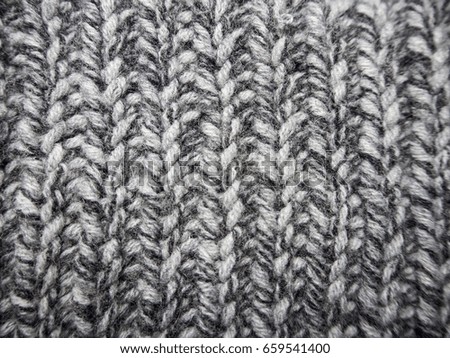 Close up of black and white yarn