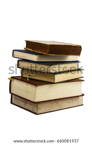 stack of  books isolated on white