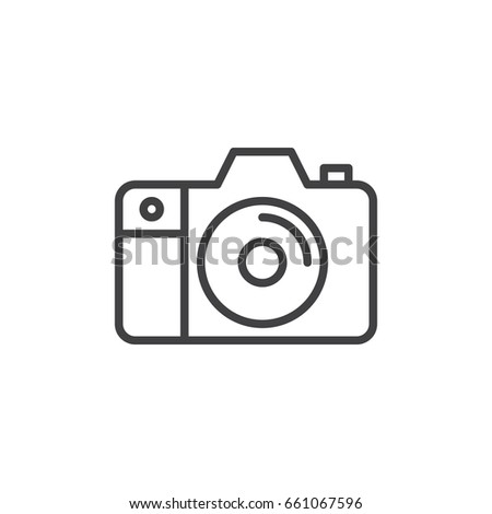 Camera line icon, outline vector sign, linear style pictogram isolated on white. Symbol, logo illustration. Editable stroke. Pixel perfect