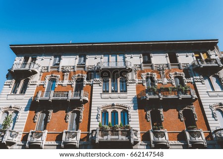Liberty (art-noveau) style architecture in Milan, Italy