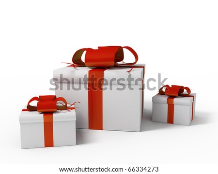 gift box on a white background 3d image