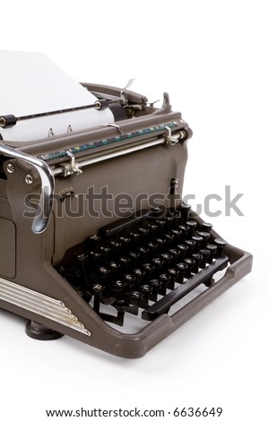 Typewriter and paper close up shot