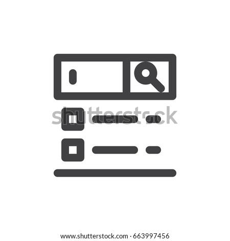 Search line icon, outline vector sign, linear style pictogram isolated on white. Symbol, logo illustration. Thick line design. Pixel perfect graphics